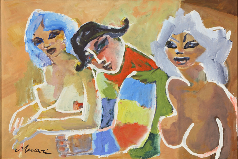 "Le amiche d'Arlecchino" (dipinto), Maccari Mino (1971)